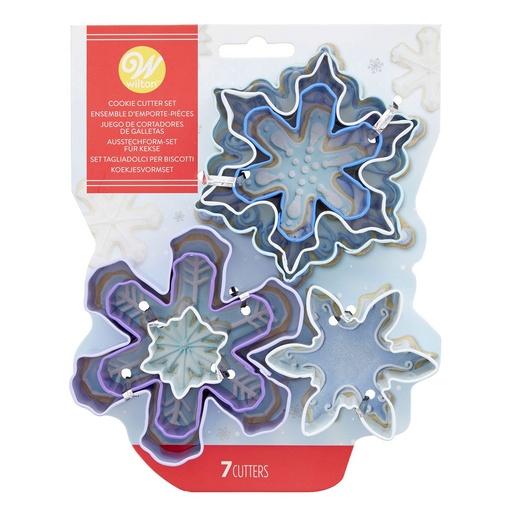 [08075673] DOORSLAG ASSORTIMENT SNEEUWVLOKKEN 7 STUKKEN
