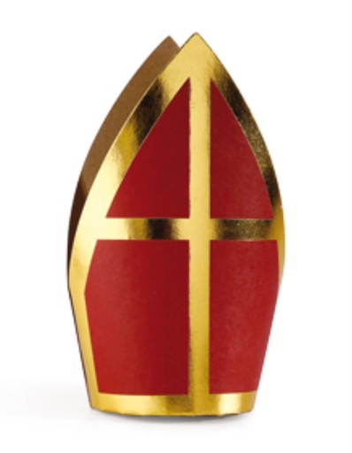 [62230076] MITRE ST-NICOLAS KRAFT ROUGE  N°2 D14/20H25CM