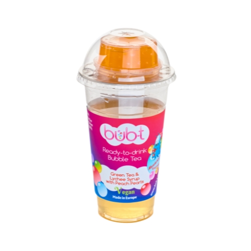[25101601] BUB-T LYCHEE AND PEACH PEARL FLAVORED GREEN TEA 460ML