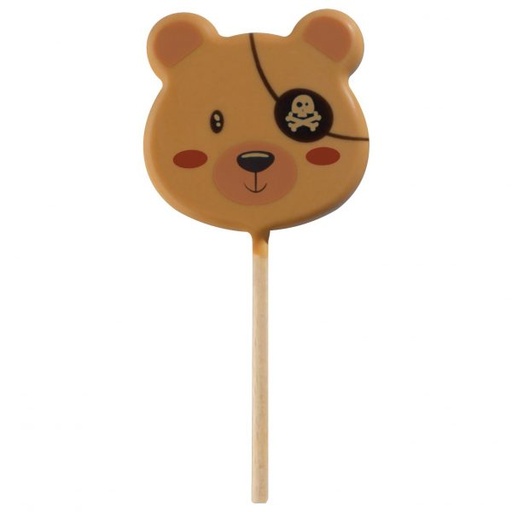 [08057074] 061243 PCB BLISTERS SUCETTES TEDDY PIRATE PR 45 EMP Ø 5,5 CM ET BÂTONS 9PCES ***S/CD***