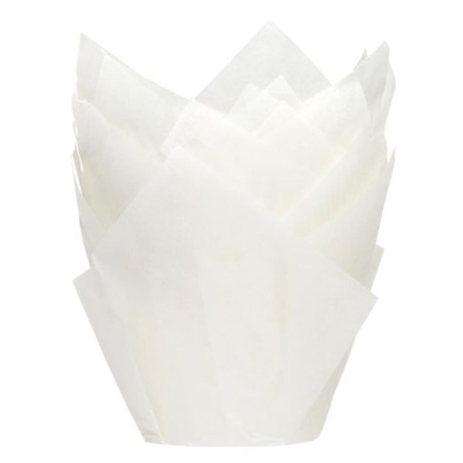 [70407333] HOM TULIPCUP MUFFIN WHITE DIAM 5CM 36 PCES