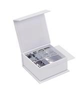[60700313] ++BOITE LUXBOX 'BLANC' 65X65/30MM / 4 COMPARTIMENTS  6 PCES