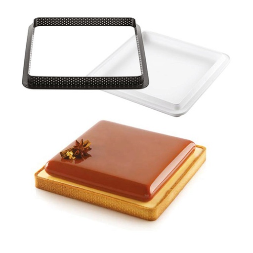 [51657431] SILIKOMART SQUARE RING TARTE KIT 200 X 200MM H 20MM 6 FRAMES + 6-IMPRESSION MOLD