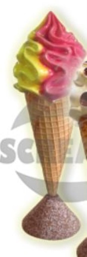 [53913045] GIANT SOFT ICE CREAM DUO CONE HT140CM CONCRETE BASE