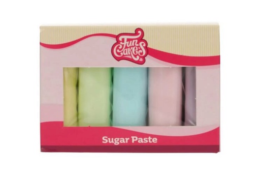 [70407268] FUNCAKES SUGAR PASTE MULTIPACK PASTEL PALETTE 5X100GR