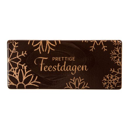 [08054432] 2015857 PLAQUETTE VROLIJK KERSTFEEST CHOCOLAT 80X35MM 60 PIÈCES ***S/CD***