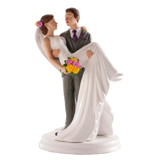 [60100252] MARRIED COUPLE FIGURINE "NANCY & THOMAS IN ARM'S 20CM