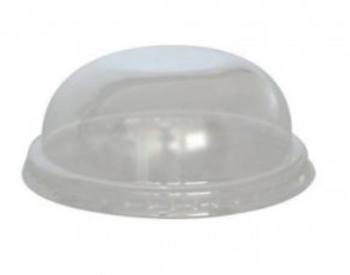 [25101087] COUVERCLE PET DOME SANS TROU POUR POT A GLACE NOIR 320ML 100PC