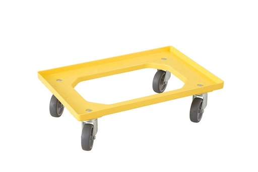 [70407998] CHARIOT DOLLY 60X40 JAUNE ROUES CAOUTCHOUC EURONORM