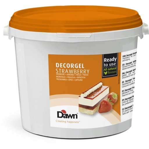 [03040423] DAWN DECORGEL STRAWBERRY COLD GLAZING 3KG