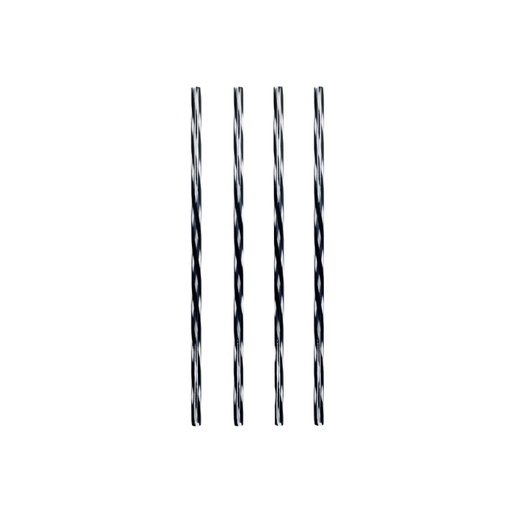 [53532140] JUMBO PP COCKTAIL STRAWS 25CM BLACK AND TRANSPARENT 100PCS