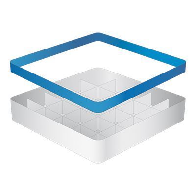 [57660359] CATERRACKS 25 COMP 1 RAISER 50X50XH14CM STEMLESS GLASSES