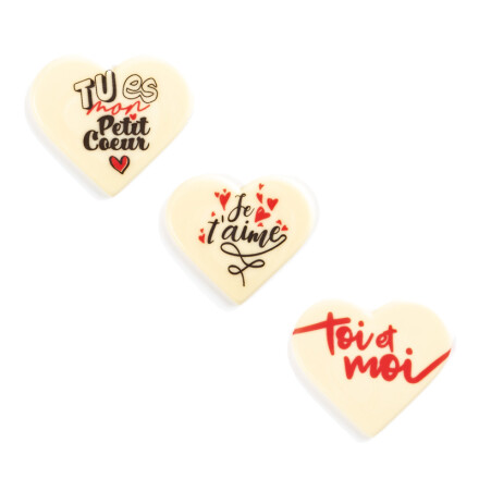 [08030674] 2068526 VALENTIJNSTEKST HART 50X46MM 75 STUKS