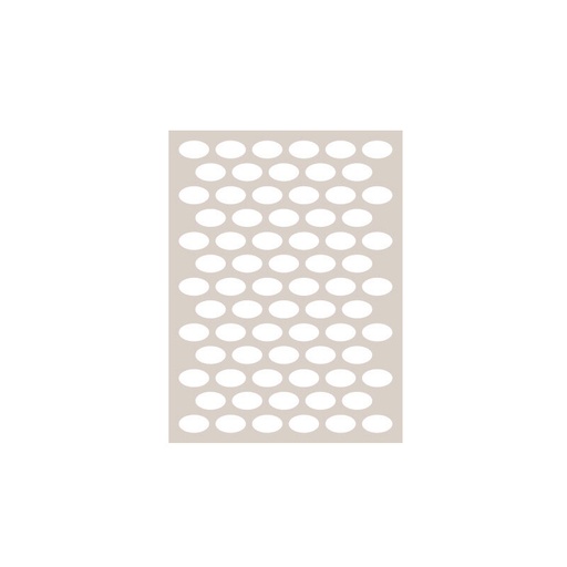 [08063394] *FF*1095166 STENCIL MET 72 OVALE AFDRUKKEN VAN 3,9 X 2,3 CM 4 STUKS ***S/CDE***