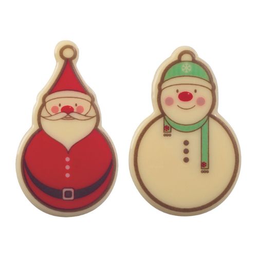 [08056258] 087040 PCB DECORS CB KERSTMAN EN SNEEUWMAN 2 ONTWERPEN 90 STUKS ***S/CDE***