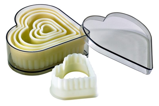 [70408733] EXOGLASS 7P CUTTER FLUTED HEARTS FROM 1.5 TO 9.5CM-CH870P