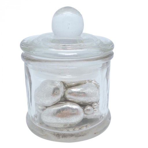 [61500341] PETIT POT EN VERRE AVEC COUVERCLE  D/6CMXH/8.5CM