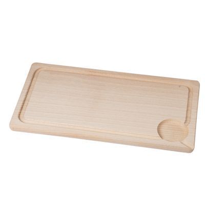 [57659378] BEECH WOODEN BOARD 38X20X1.5CM WITH GUTTER - 40PV1