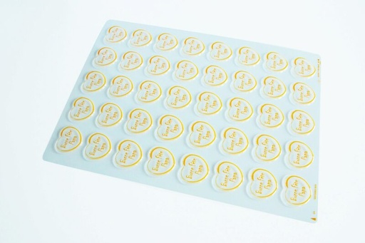 [08057190] 061368 PCB BLISTERS COEURS BONNE FÊTE PAPA SOIT 80EMPREINTES 4,8X4,5 CM 2PCES ***S/CD***