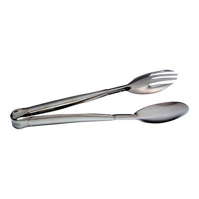 [57660498] 18/10 STAINLESS STEEL TONGS SPOON + FORK 27CM