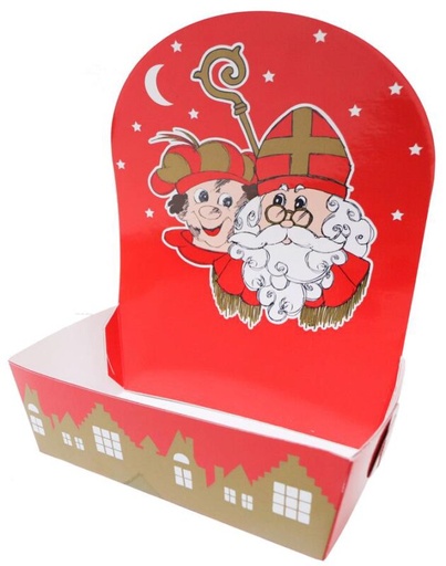 [60700535] SINTERKLAAS EN VADER ROET KARTONNEN MAND 165X105X220MM