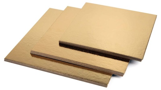 [01021124] 30 CM GOUDEN VIERKANTE TAARTBEDEKKINGSPAK VAN 50 STUKS ***ALLEEN BARCHON***