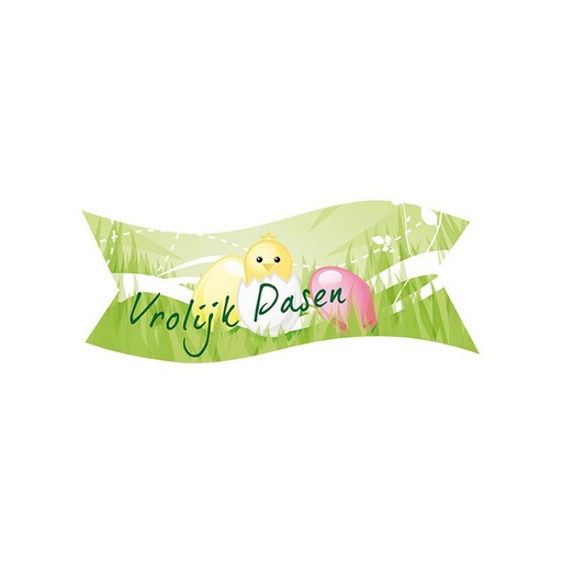 [08032005] 1069658 BANNER VROLIJK PASEN 9X4CM 24PCES ***S/CDE***