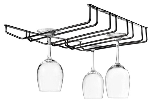 [54914176] LACOR GLASS RACK GUN METAL QUADRUPLE - 34X34CM