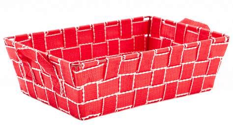 [60700717] PANIER ROUGE RAYE BLANC 280X190X80MM
