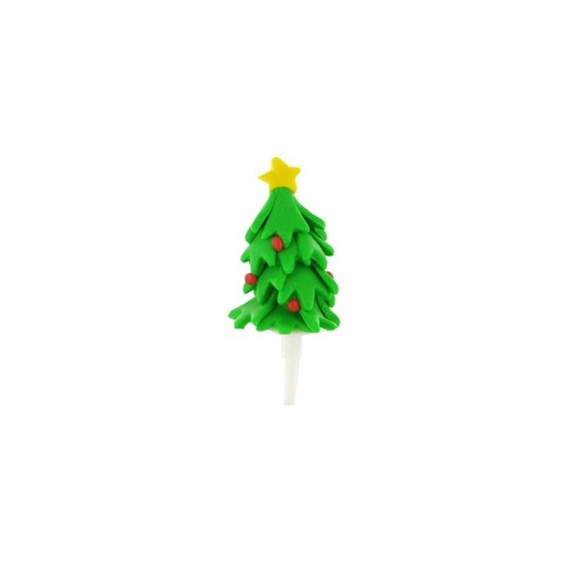 [08075998] 3D GREEN FIR TREE FIGURINE 5CM PLASTIC