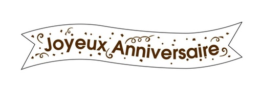 [08050270] BRU25514BLC WIMPEL WITTE JOYEUX ANNIVERSAIRE IN HOSTIE 160 X 25 MM 24 STUKKEN = ZAKJE
