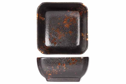 [60252240] PROOF ETNA BLACK/BROWN SQUARE BOWL 7.5X7.5XH4CM - 5694021