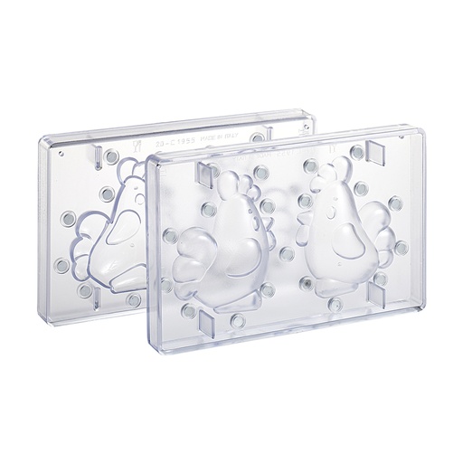 [54419007] KIT OF 2 MAGNETIC MOLDS FOR CHOCOLATE 3D ROOSTER 2EMP 10X16XH12.6CM ±80GR