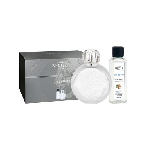 [60251380] LAMPE BERGER FROSTED ASTAL CADEAUSET + 250ML WITTE KASJMIER