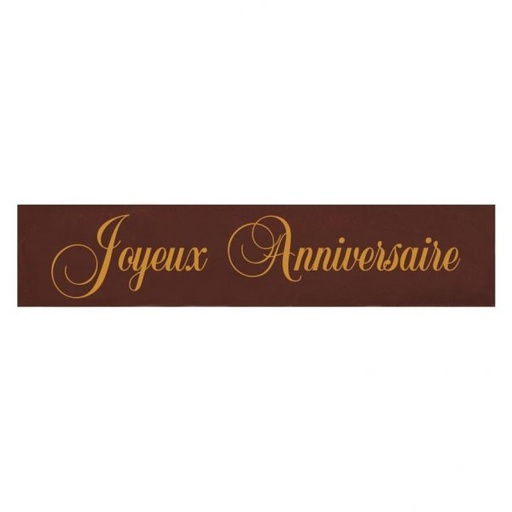 [08057201] 061381 PCB FEUILLES IMPRIMÉES JOYEUX ANNIVERSAIRE SOIT 375 DÉCORS 7X1,5 CM 25PCES ***S/CD***