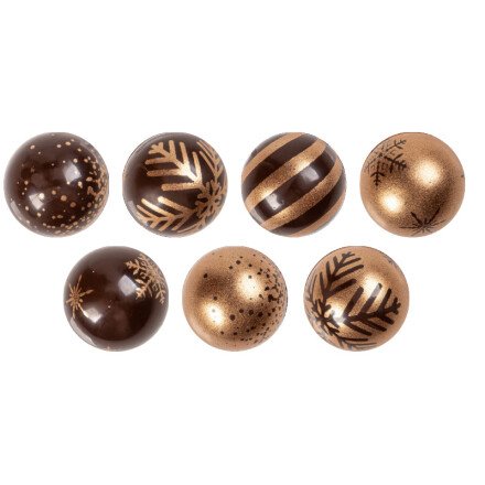 [08054464] 2015547 CHOCOLADE BRONZEN PATROON BAL Ø 28MM 96 STUKS