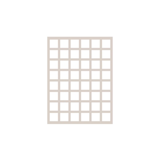 [08063392] *FF*1095164 CHABLON AVEC 48 EMPREINTES CARRÉES DE 3,8 CM4 PCES ***S/CDE***