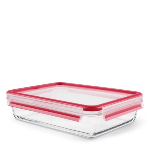 [57660922] TEFAL AIRTIGHT GLASS BOX 2.0L RECTANGULAR/RED