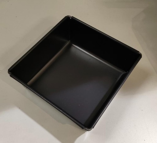 [51201370] SQUARE BREAD PLATE 13X13H6.5CM BLACK STEEL 400GR BREAD