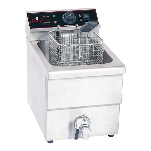 [60509706] CATERCHEF FRITEUSE INOX 18/10 8L 34 X 29 X 43CM 3250W A/ROBINET
