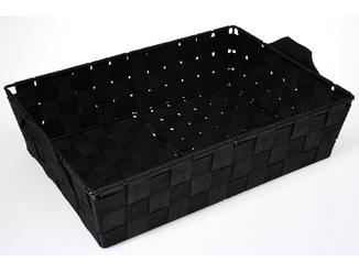 [60300308] RECHTHOEKIGE ZWARTE RIETEN MAND 35X25CM H9CM