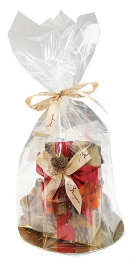 [41102402] CELLO BAG DIAMOND N°2 WITH ROUND GOLD CARDBOARD Ø16CM85X 4X40/500MM 100 PCES