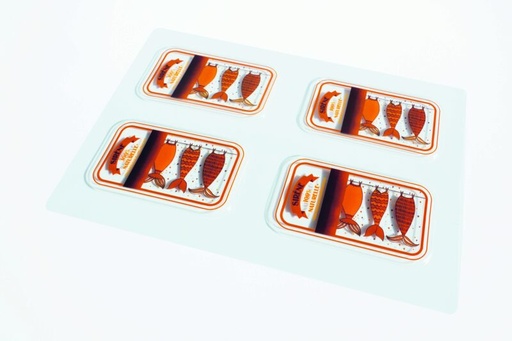 [08056982] 061116 PCB BLISTERS COUVERCLE BOÎTES SARDINE SIRÈNE POUR 16 PCES 11,5X7 CM 4PCES ***S/CD***