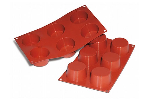 [70408255] SILIKOMART SF102 6 MEDIUM MUFFINVORM Ø68 H 38MM 119ML ML ANTI-AANBAK GN1/3 -50° TOT 250°