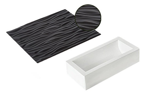 [70408695] SILIKOMART BLOKVORM SET + HOUTEN RELIËFMAT 250 X 90 H 70MM VOLUME 1300ML