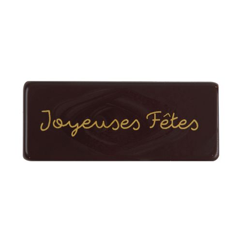 [08039913] 2013473 PLAQUETTE RECT JOYEUSES FETES 55X23MM 100PCES=BTE