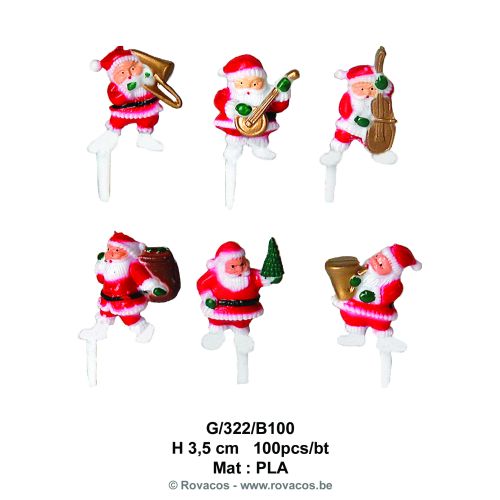 [15099856] ASS KERSTMAN MUZIEK 6ASS 31MM 100 STUKKEN=DOOS