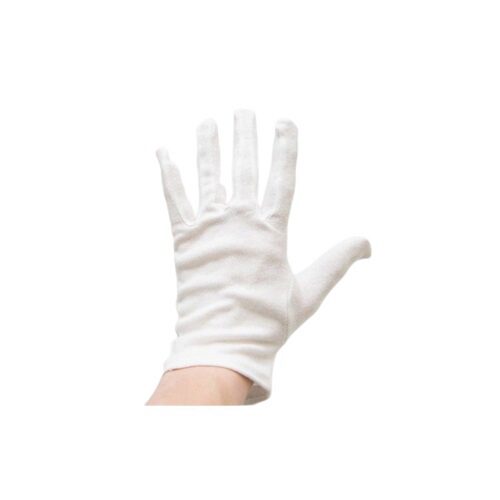 [53161086] PAIR OF WHITE COTTON PRALINE GLOVES SIZE MEDIUM PER PAIR