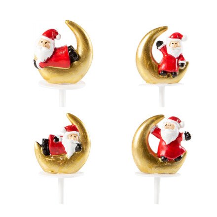 [08054494] 1015410 KERSTMAN OP GOUDEN MAAN OP 35MM PICK 64 STUKS ***S/CD***