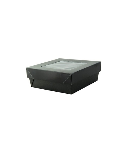 [25101083] ZWARTE VIERKANTE DOOS 135X135X50 MET VENSTERDEKSEL 25 STUKS